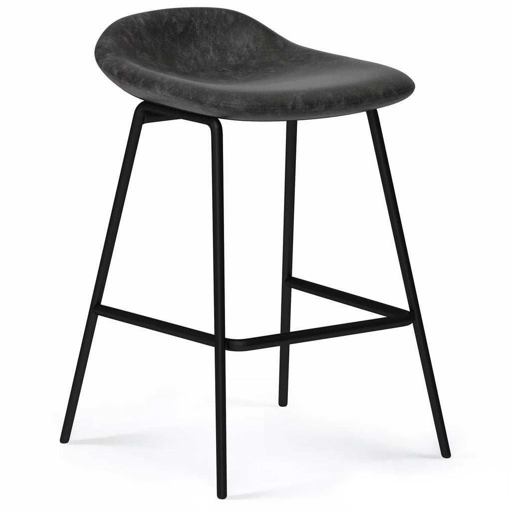 Charcoal Grey Faux Leather Height Stool N606