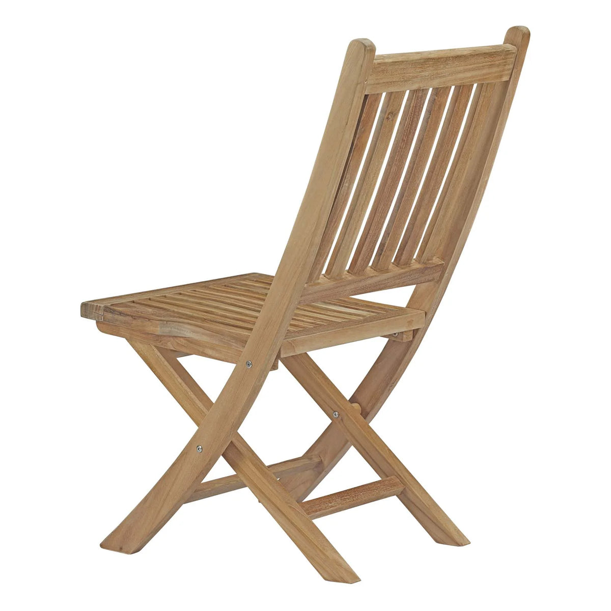 Outdoor Patio Side Dining Chair and Table Set, Wood, Natural S86330