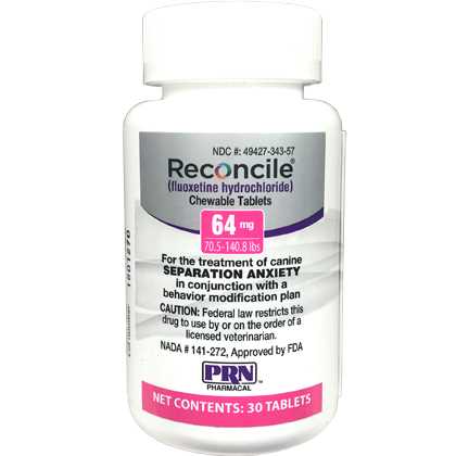Fluoxetine Hydrochloride 64-mg Tablets for Dogs Z629236