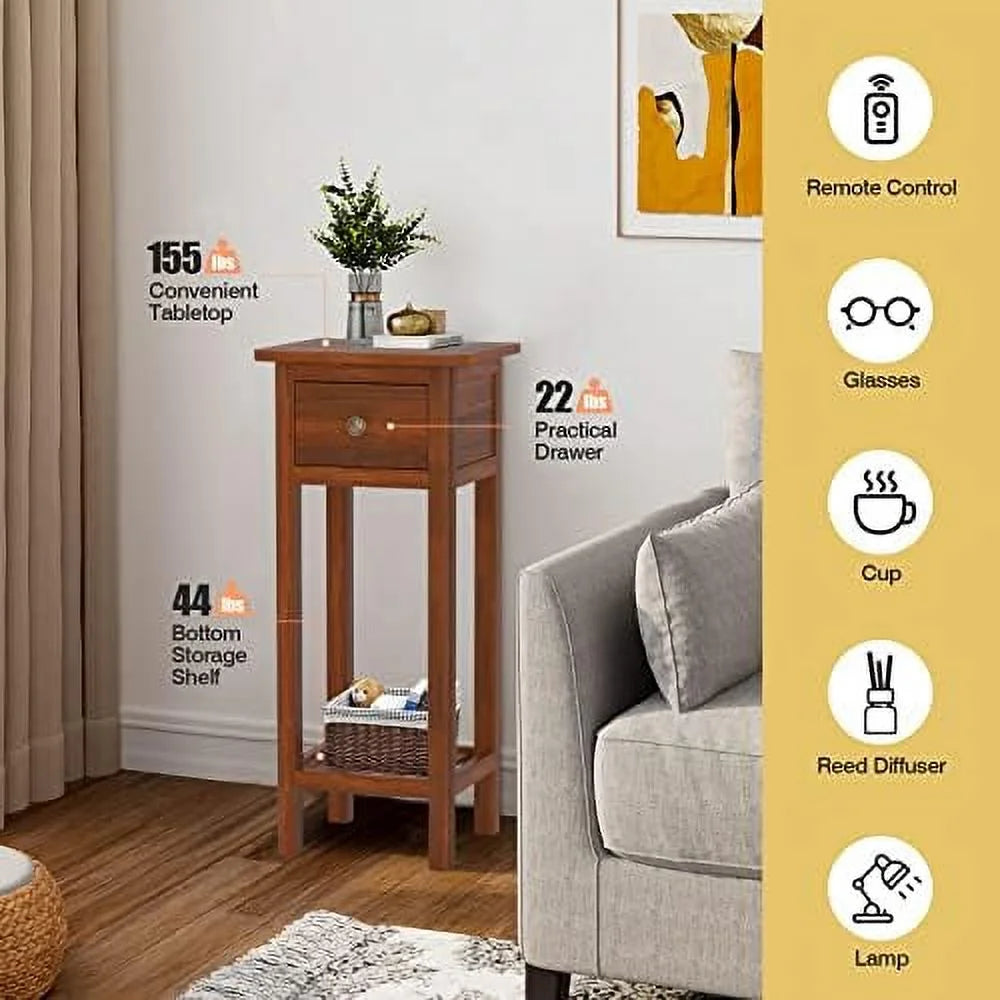Narrow End Table with Drawer W960986