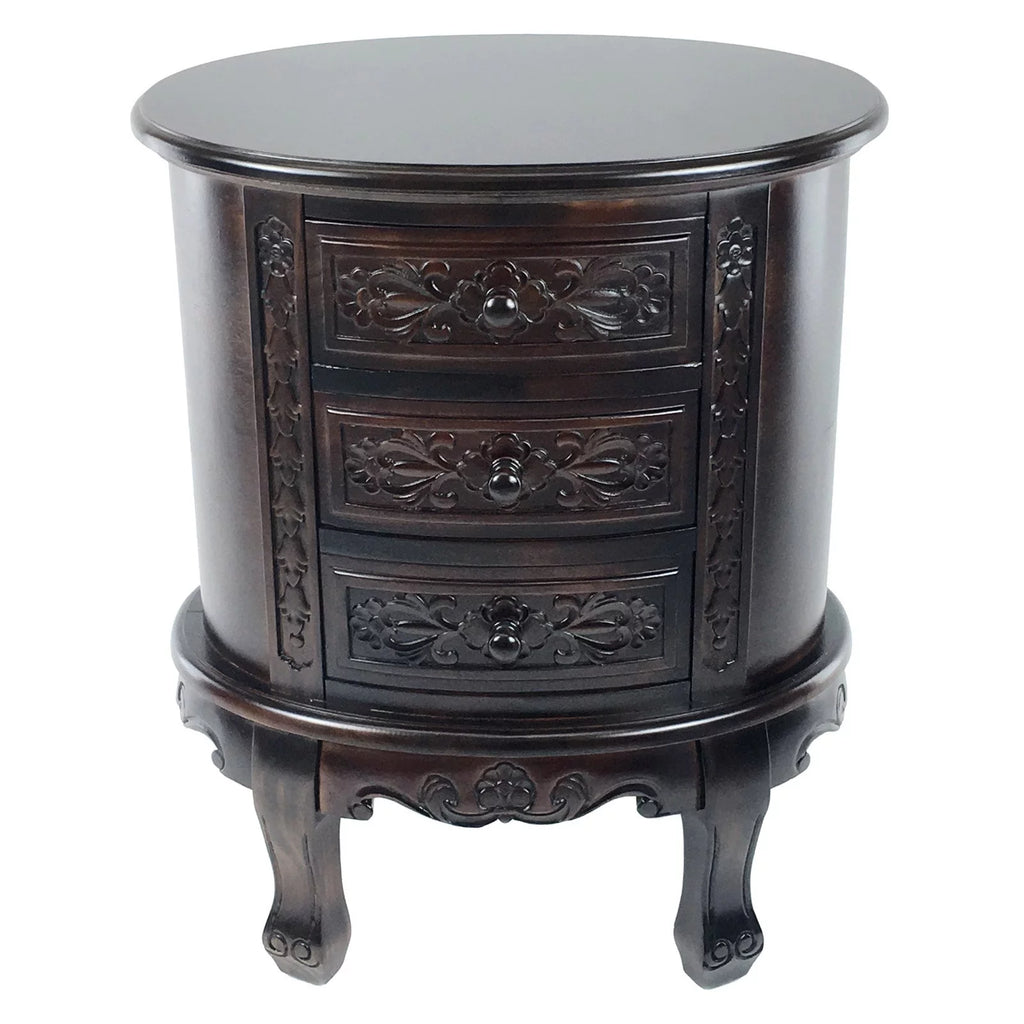 Dark Brown 3 Drawer Wooden Chest C67317