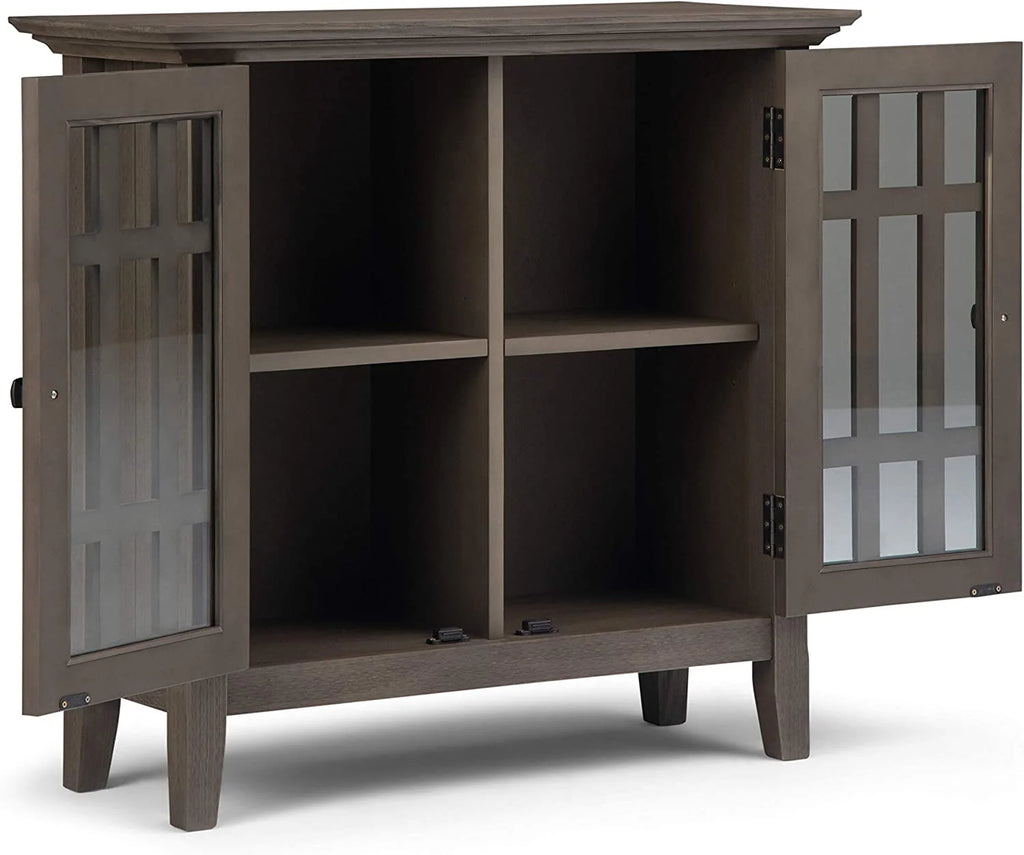 32 inch Wide Low Storage Media Cabinet with 2 Tempered Glass Doors J6797