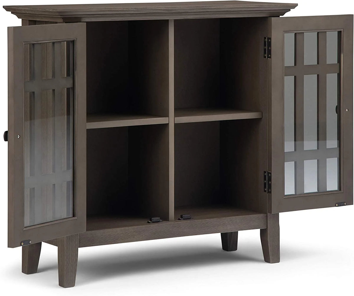32 inch Wide Low Storage Media Cabinet with 2 Tempered Glass Doors J6797