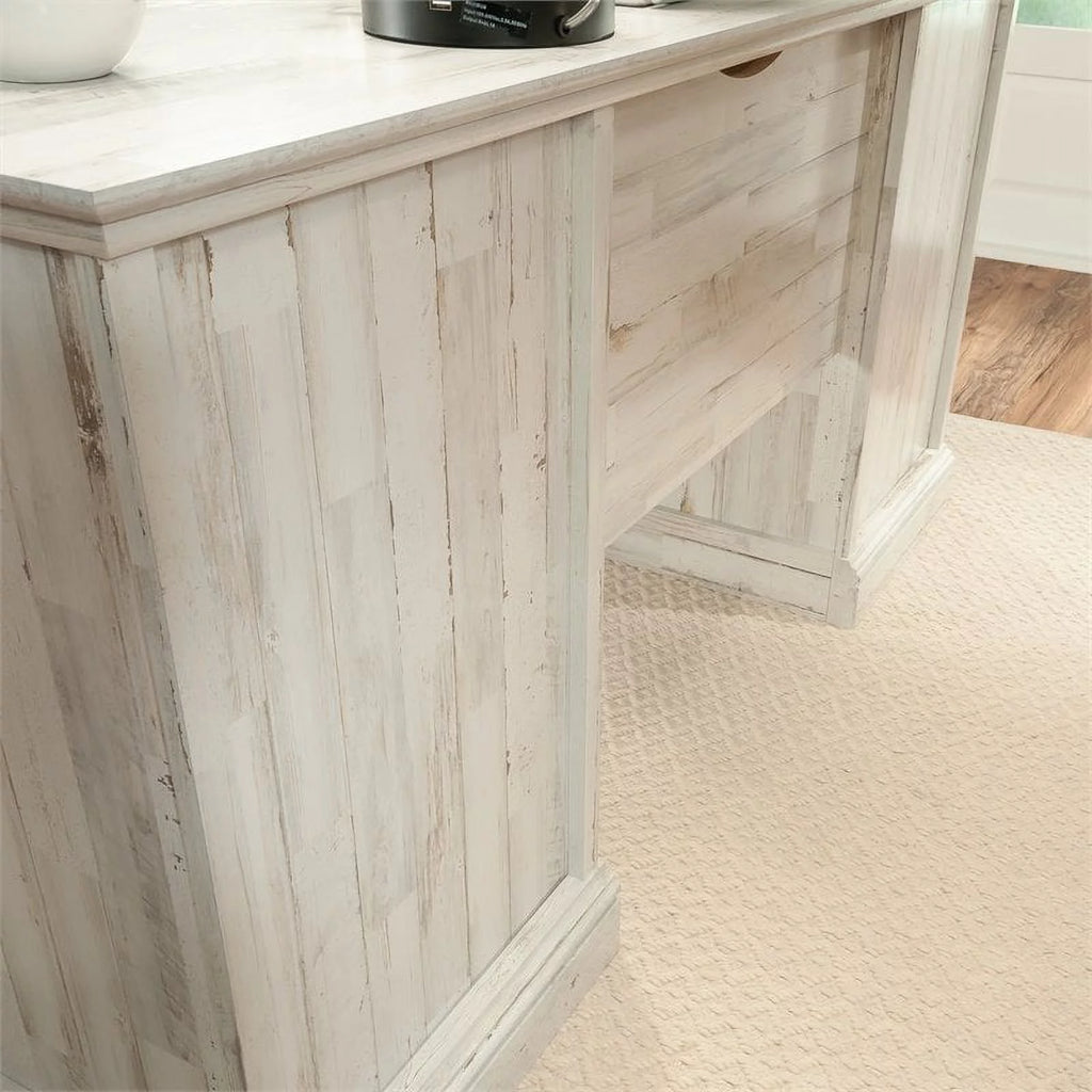 White Plank Finish Executive Desk E564