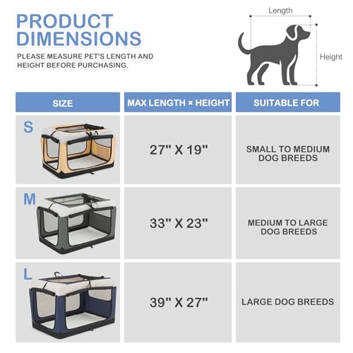 36 Inch 3-Door Collapsible Dog Crate Y373