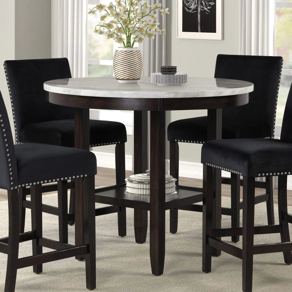 Round Faux Marble Counter Table H8767