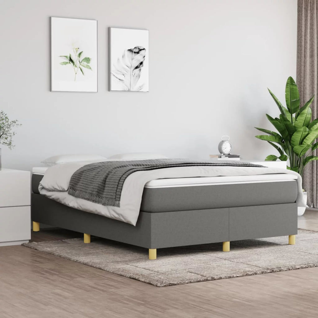 Full Size Fabric Box Spring with Wooden Slat Support B6574