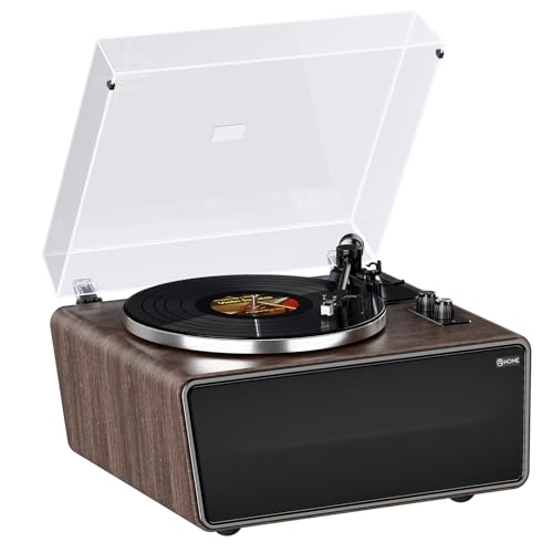 Vinyl Record Player Bluetooth Turntable with 4 Stereo Speakers Belt Drive 2-Speed Z1585