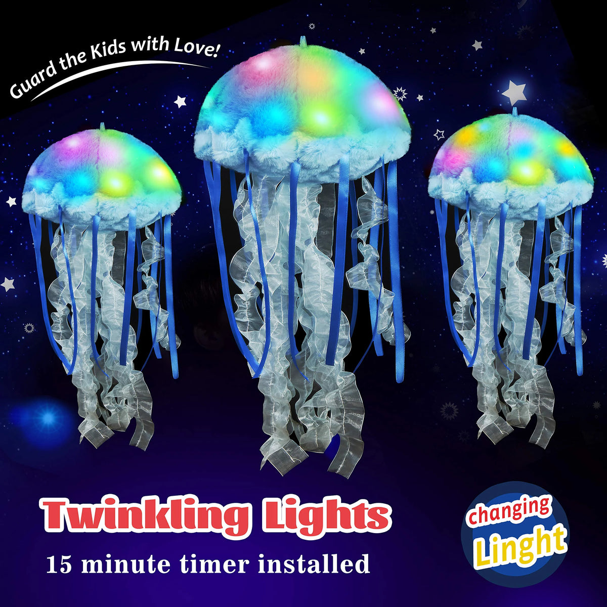 Light up Jellyfish Plush Toy LED Stuffed Animal Y56489