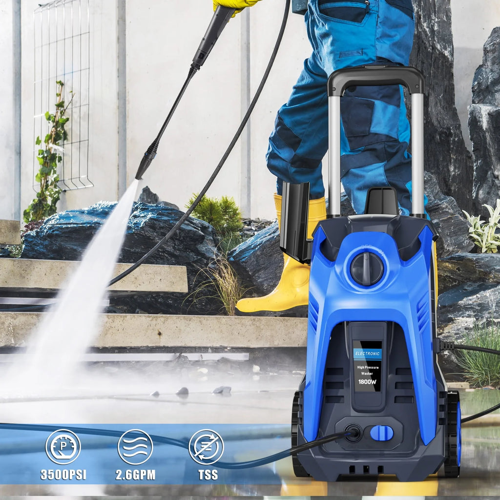 Electric Pressure Washer 3500 Psi 2.5 GPM with 25 Ft Hose Blue N901