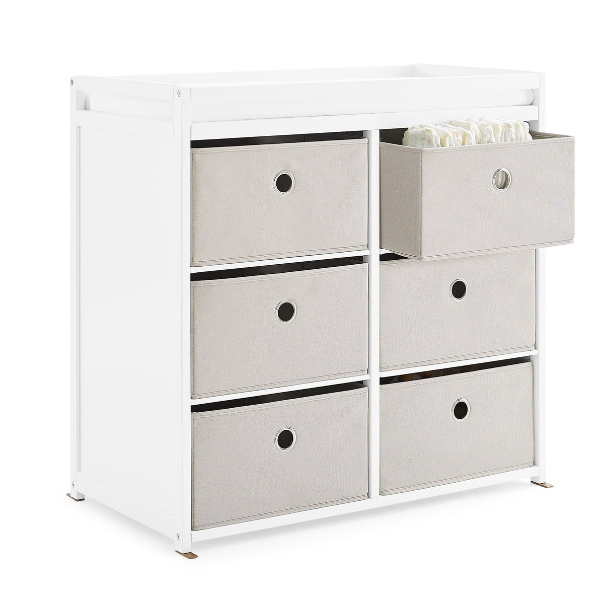 Changing Table with Fabric Bins B72976