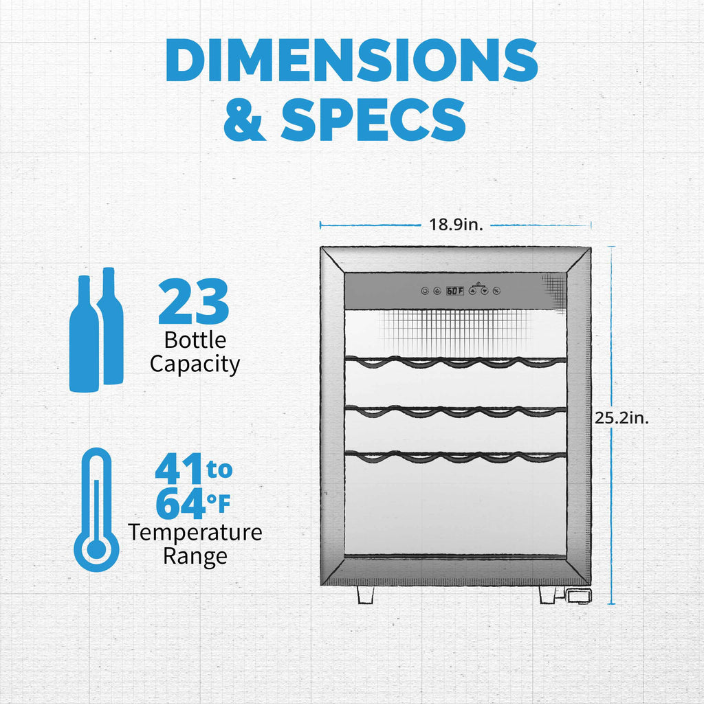 23 Bottle Stainless Steel Wine Cooler S425388