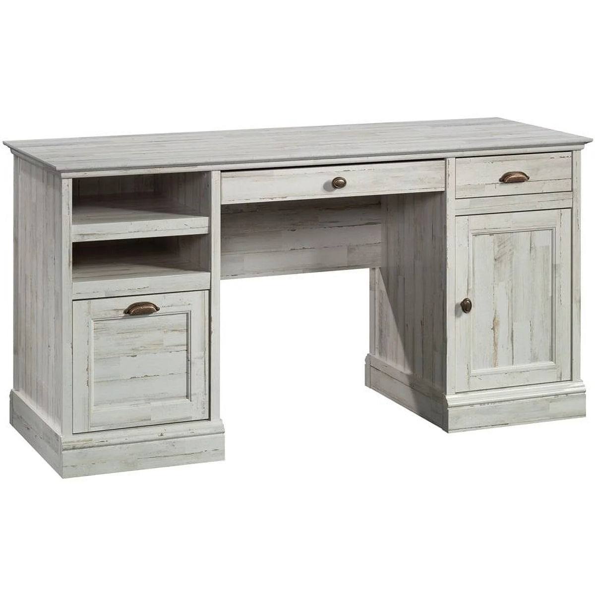 White Plank Finish Executive Desk E564