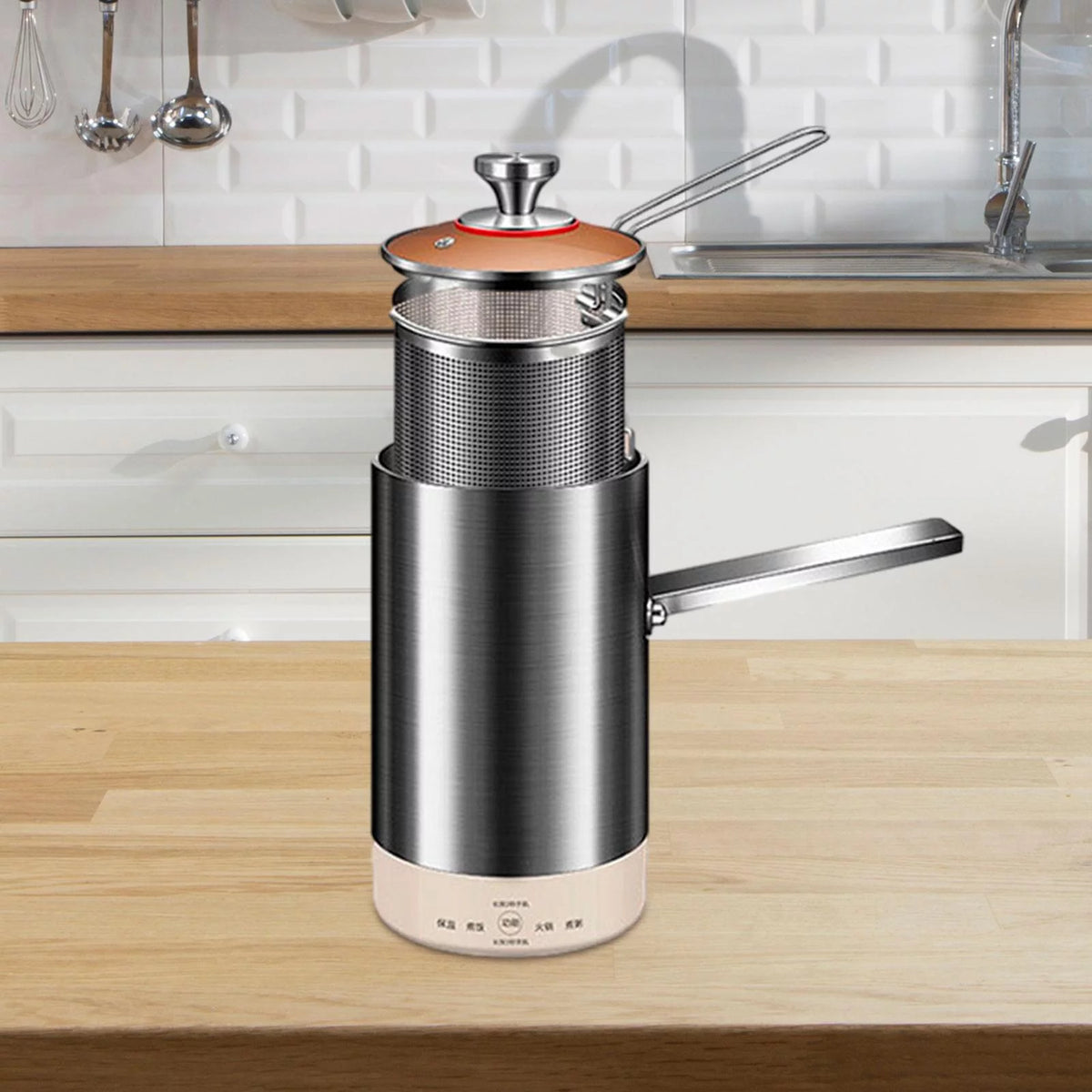 Electric Deep Fryer Pot with Lid and Hook X669304