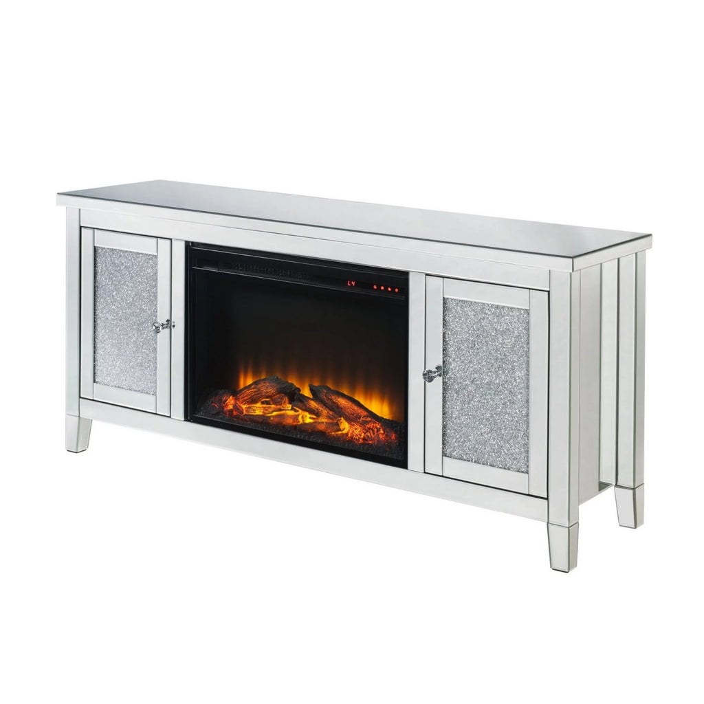 Electric Fireplace TV Stand with Mirror Panel V7638
