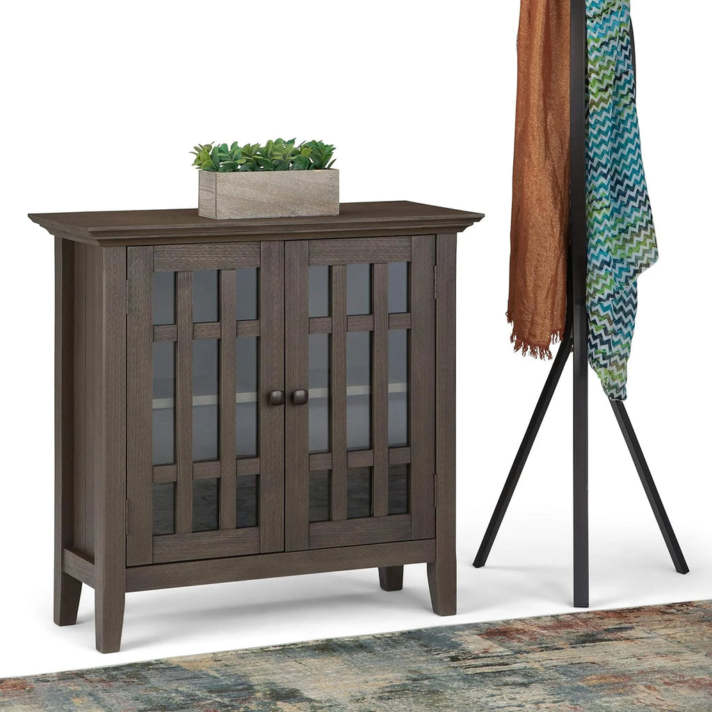 32 inch Wide Low Storage Media Cabinet with 2 Tempered Glass Doors J6797