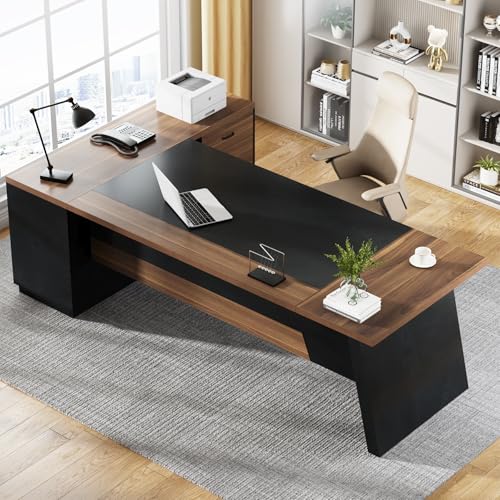 78" L-Shaped Desk with Drawers and File Cabinet X93785