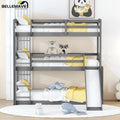 Twin Size Triple Bunk Bed with Slide and Ladders M533267