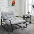 Oversized Linen Fabric Rocking Accent Chair S175