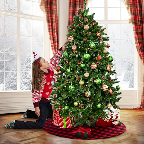 Christmas Tree Skirt 48Inch Buffalo Plaid U44500