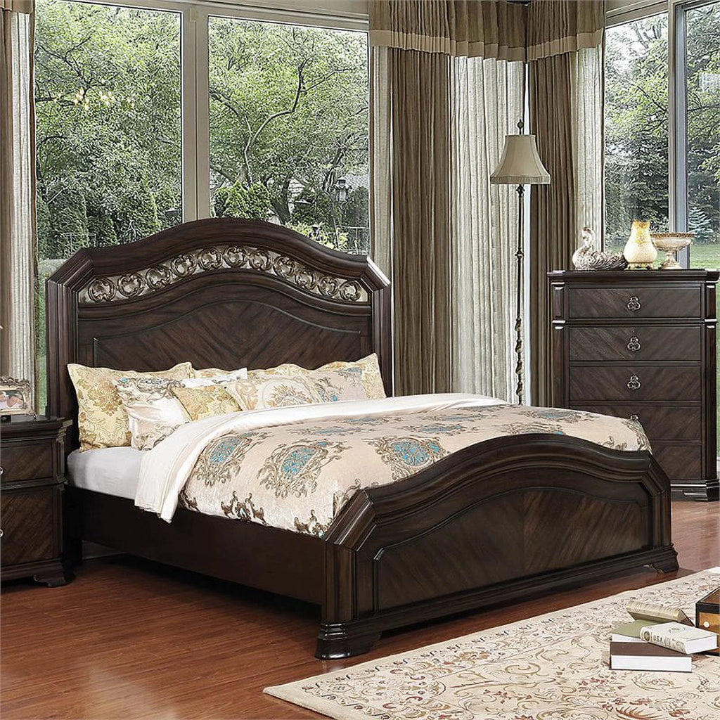 King Panel Bed in Espresso E151