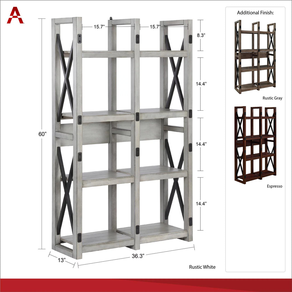 Espresso Wood Veneer Bookcase/Room Divider T184232