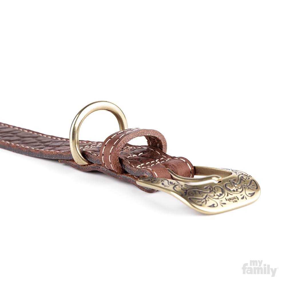 Genuine Embossed Italian Leather Dog Collar F626255