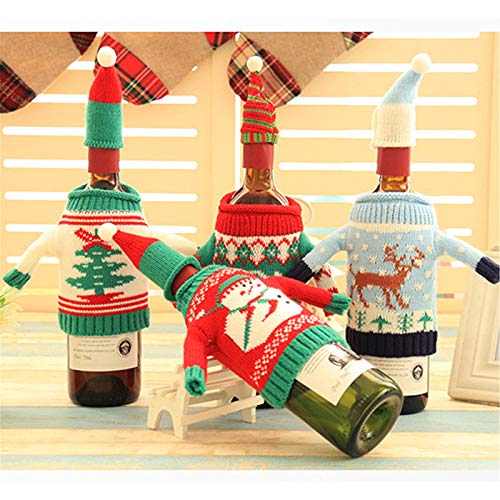 Christmas Wine Bottle Covers 4 Set E841007
