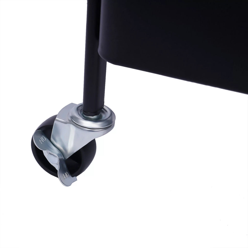 3 Tier Rolling Printer Cart with Wheels Black O220813