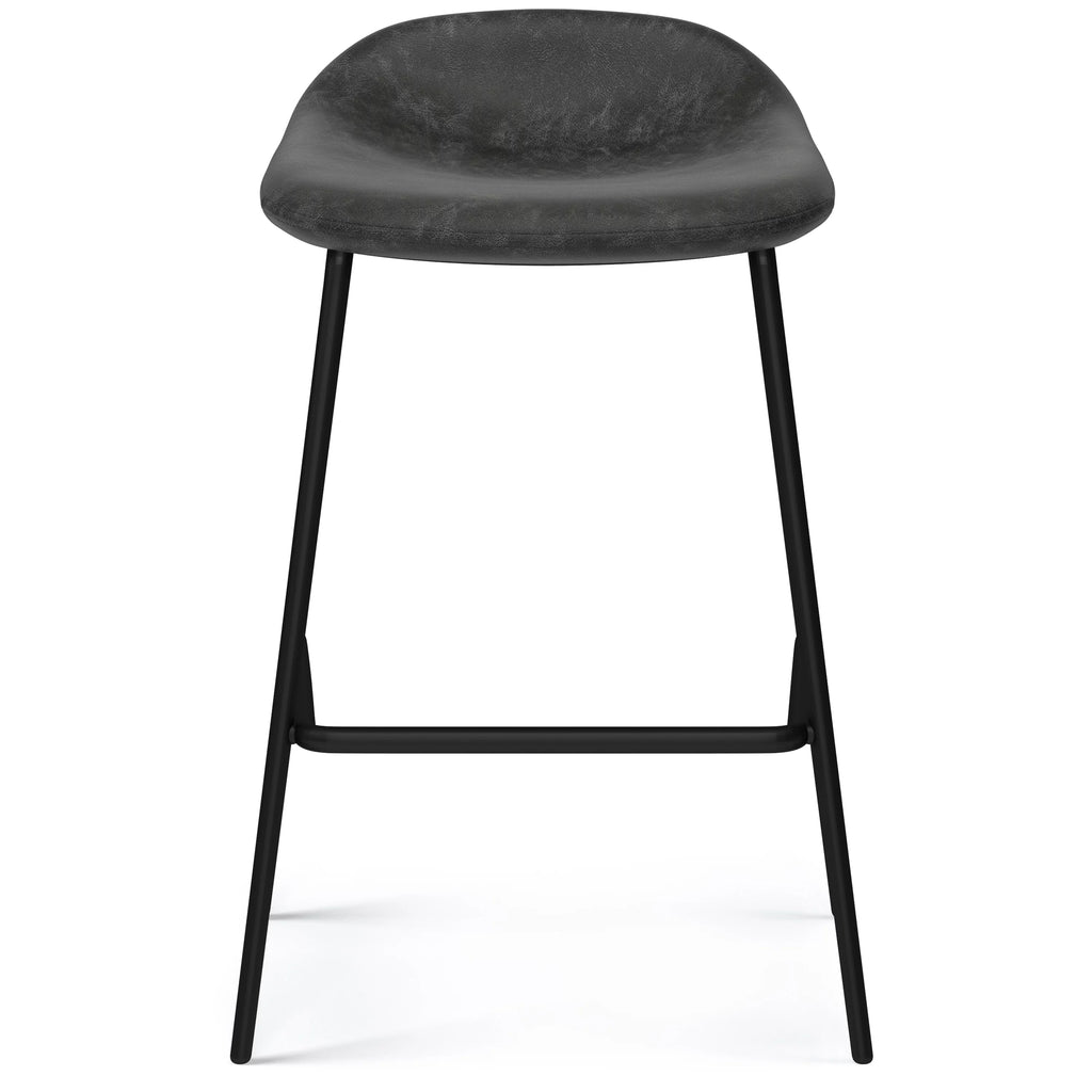 Charcoal Grey Faux Leather Height Stool N606