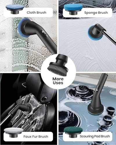 Cordless Electric Spin Scrubber with 7 Brush Heads D174111