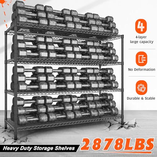 60" W Steel Wire Shelving with Wheels 3200 lbs V611