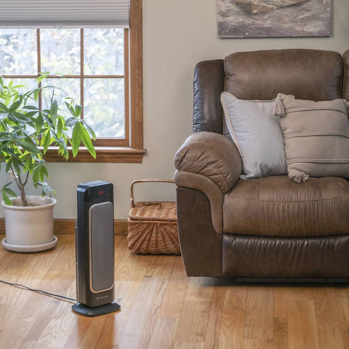 1500 Watt 29" Oscillating Digital Tower Heater with Remote, Adjustable Thermostat, Black K269