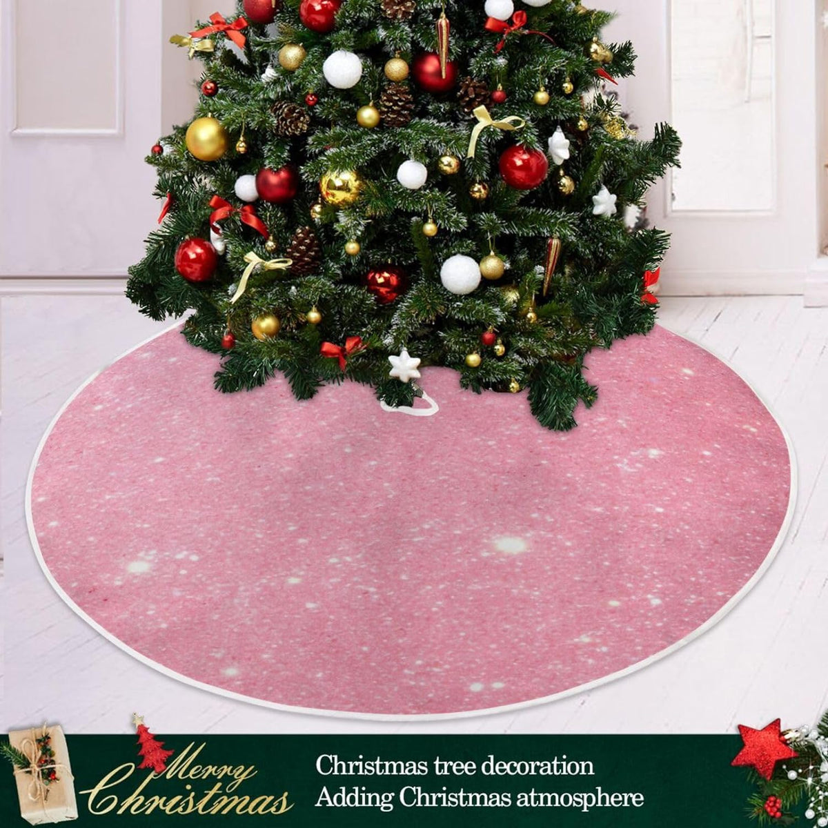 Blush Pink 35.4" Suede Christmas Tree Skirt L199