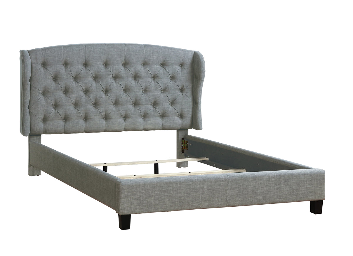 Grey Polyfiber Eastern King Size Bed Y142