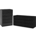 2 Piece Dresser and Chest Set Black Woodgrain V873792