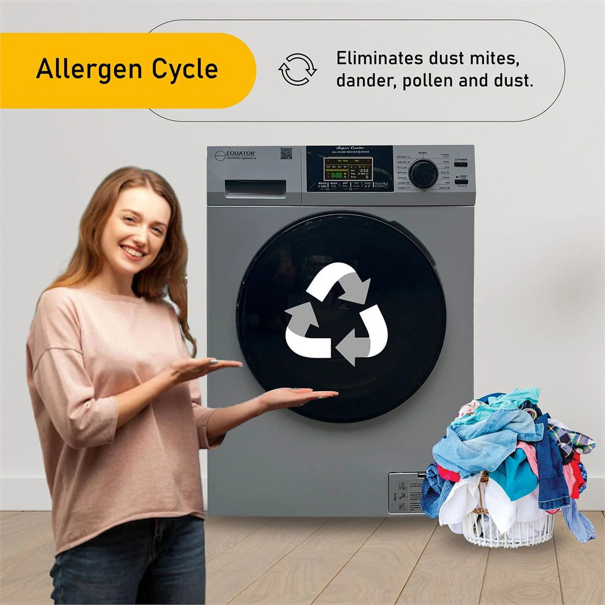 Compact 110V Vented/Ventless 15 lbs Washer Dryer A556