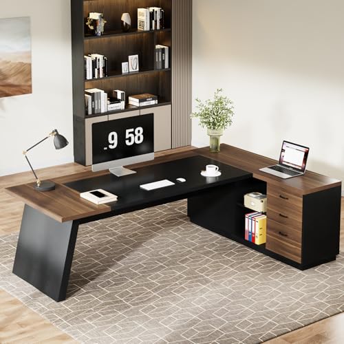 78" L-Shaped Desk with Drawers and File Cabinet X93785