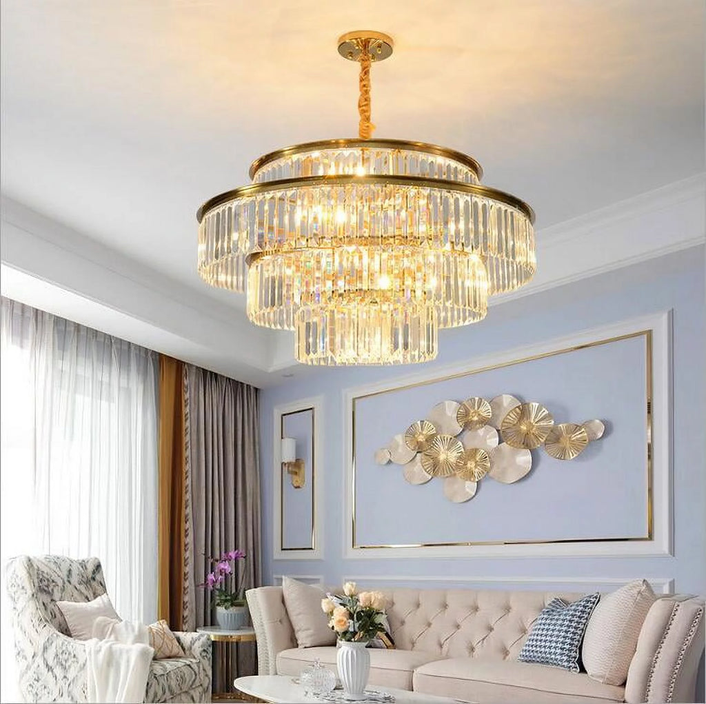 24 inch Gold 4 Layers Crystal Chandelier K733696