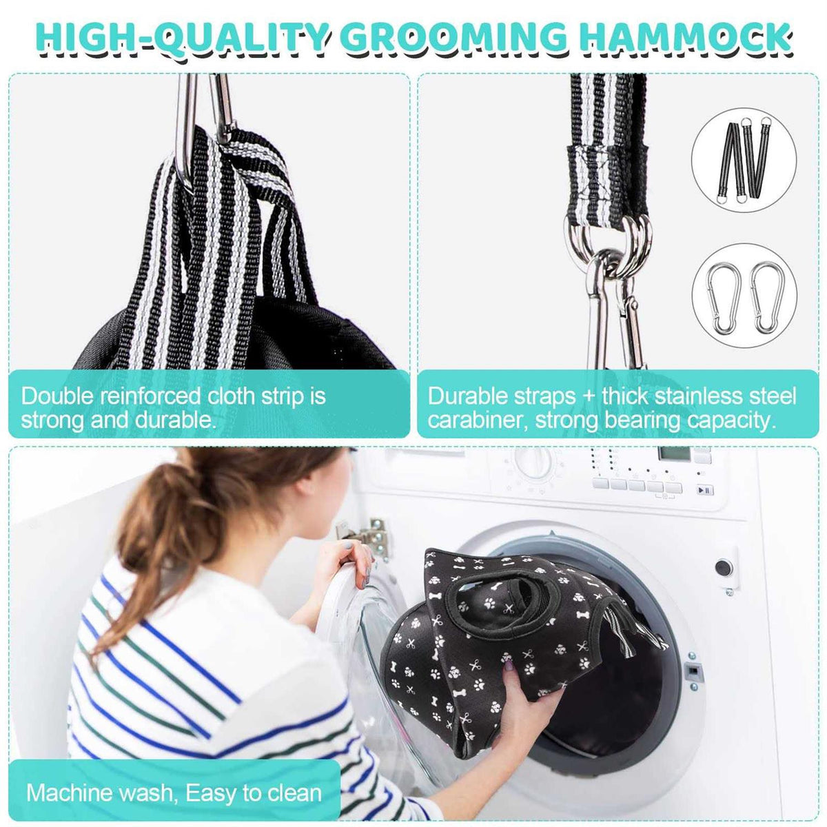 Pet Grooming Hammock Harness with Nail Clippers Trimmer Nail File K8525