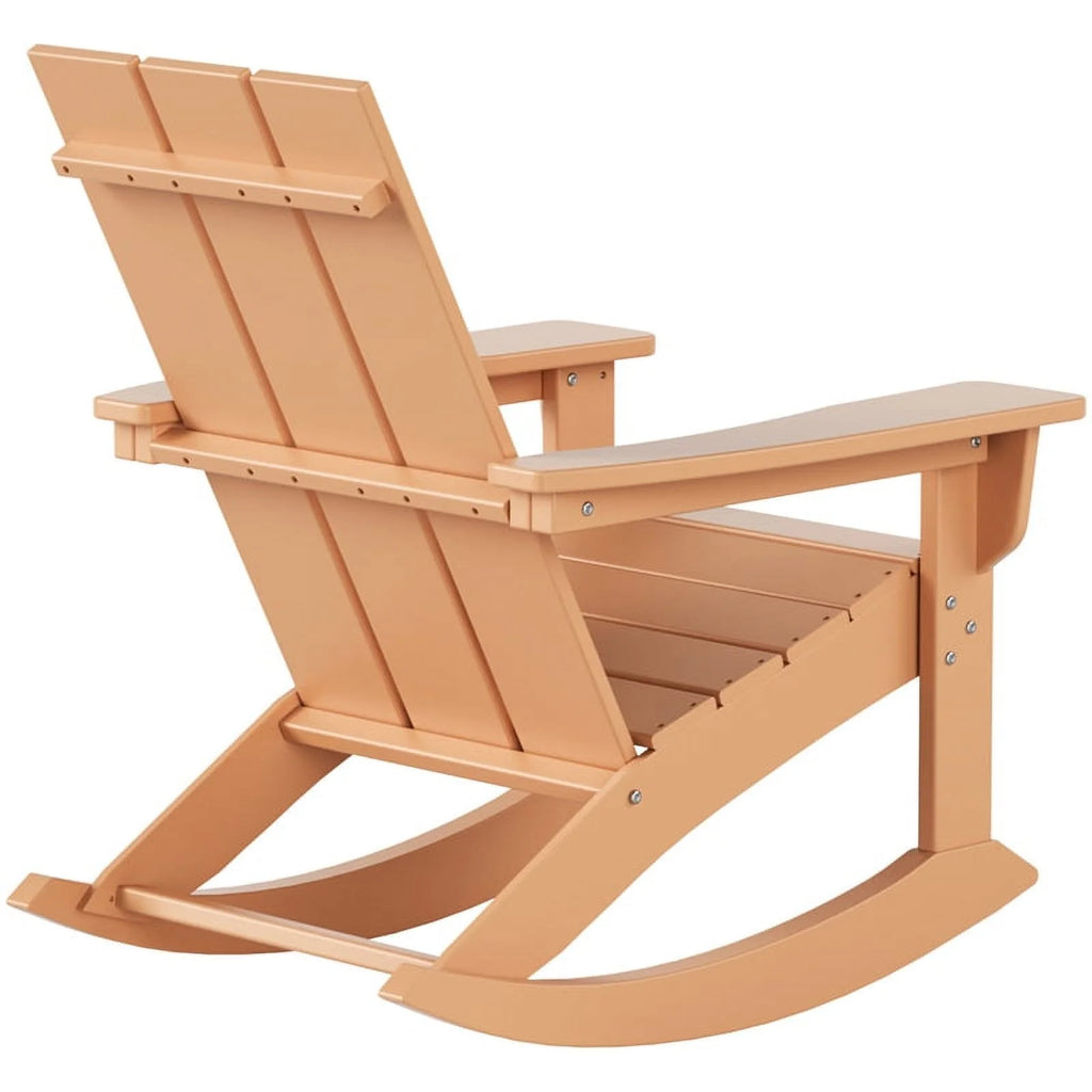 Teak Plastic Outdoor Rocking Chairs Set of 4 B718