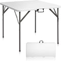 34" White Granite Bi-Folding Plastic Table C10679